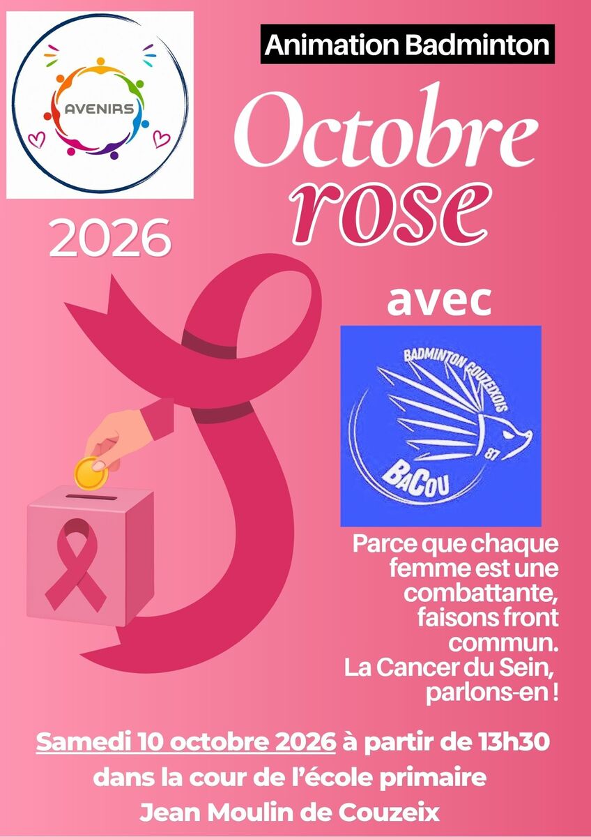 à vos agendas Octobre Rose le 10 oct 2026