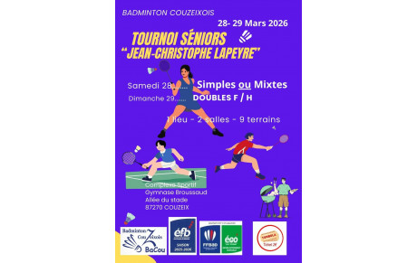 TOURNOI SENIORS du BACOU 28-29 mars 2026