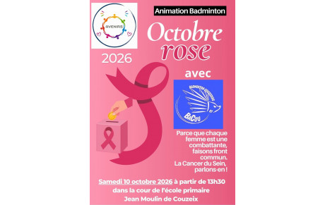 à vos agendas Octobre Rose le 10 oct 2026